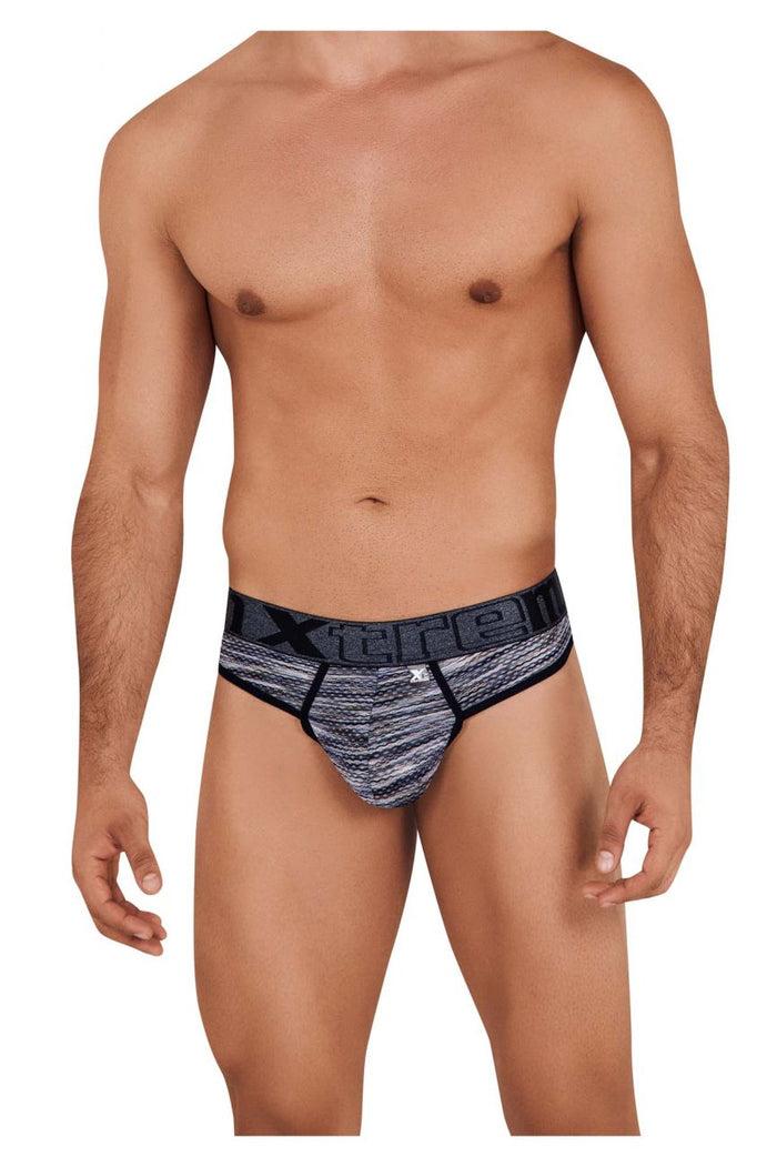 Clever Moda Xtremen 91100 Microfiber Mesh Thongs Color Black