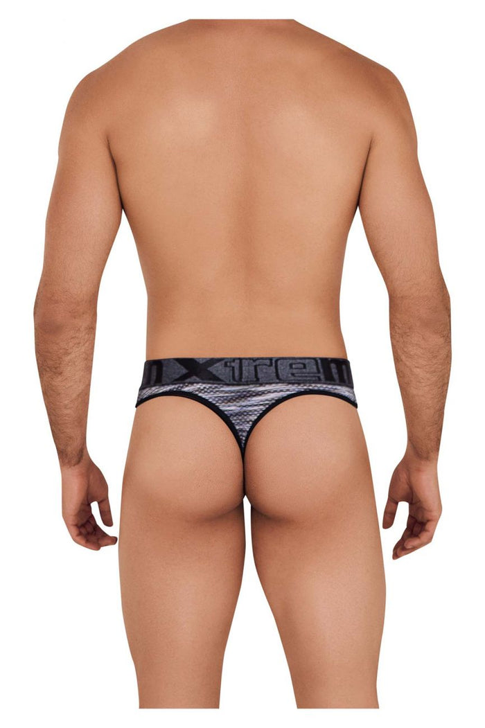 Clever Moda Xtremen 91100 Microfiber Mesh Thongs Color Black