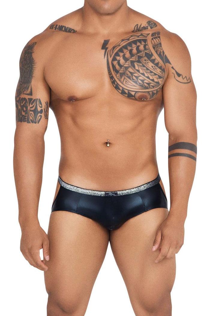 Clever Moda Xtremen 91116 Metallic Jockstrap Color Black