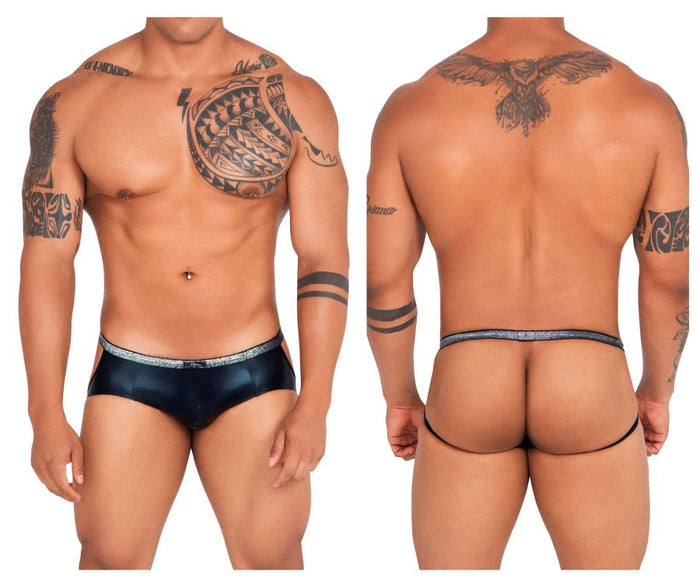 clever moda Xtremen 91116 Metallic Jockstrap Color Black