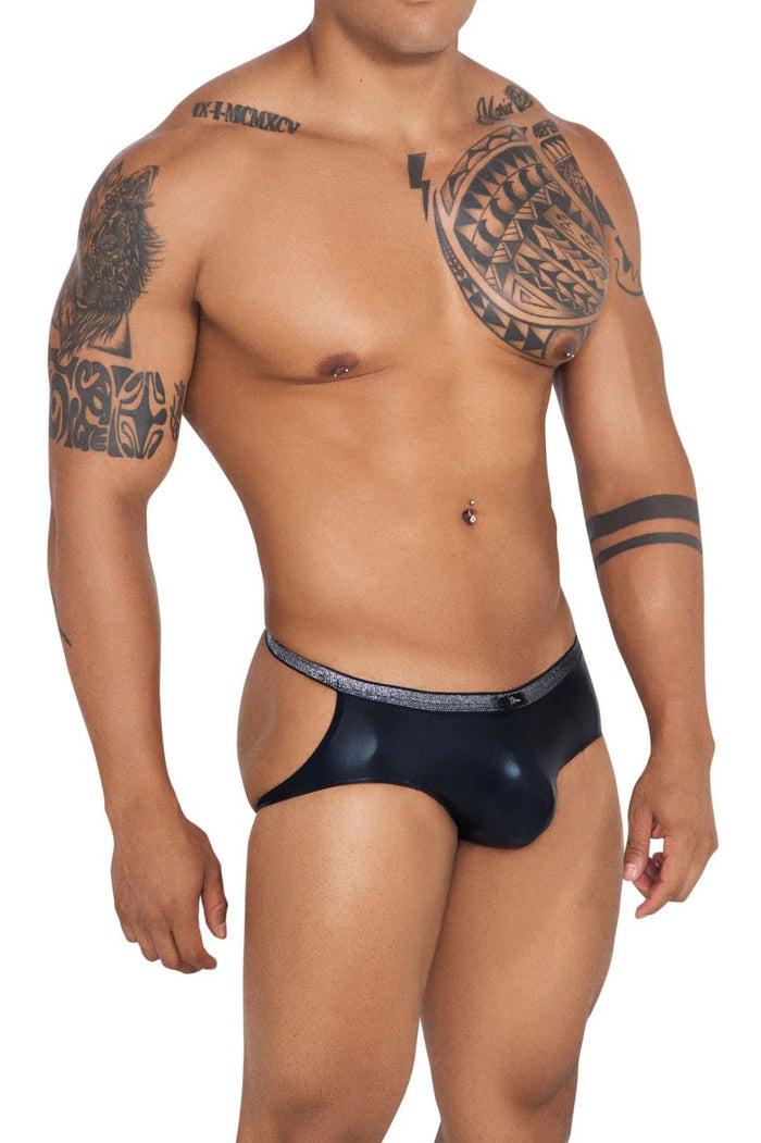 Clever Moda Xtremen 91116 Metallic Jockstrap Color Black