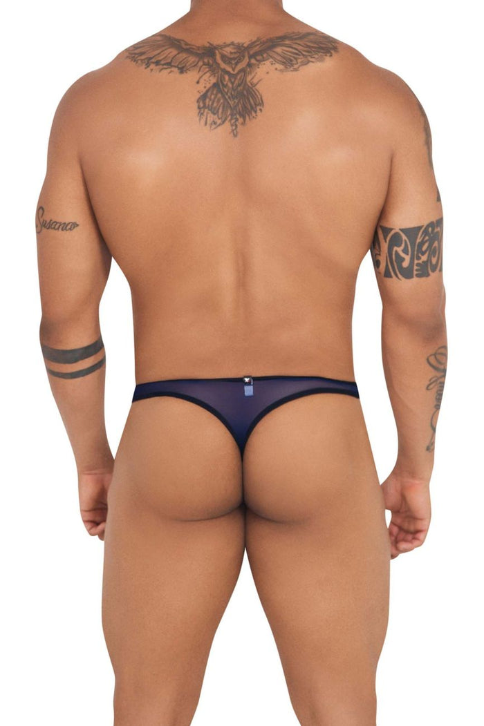 Clever Moda Xtremen 91126 Mesh Thongs Color Dark Blue