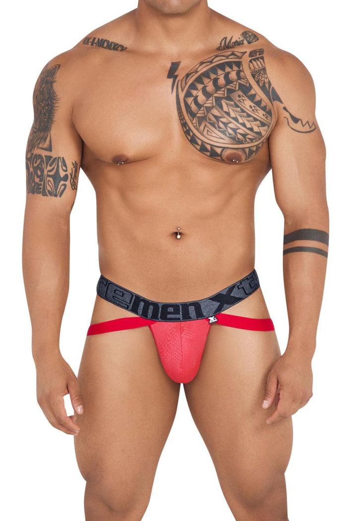 Clever Moda Xtremen 91128 Snake Print Jockstrap Color Red