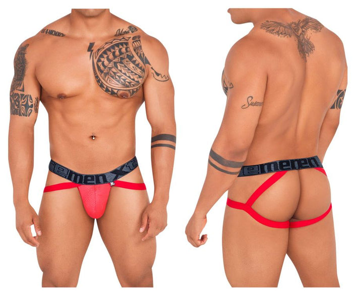 clever moda Xtremen 91128 Snake print Jockstrap Color Red