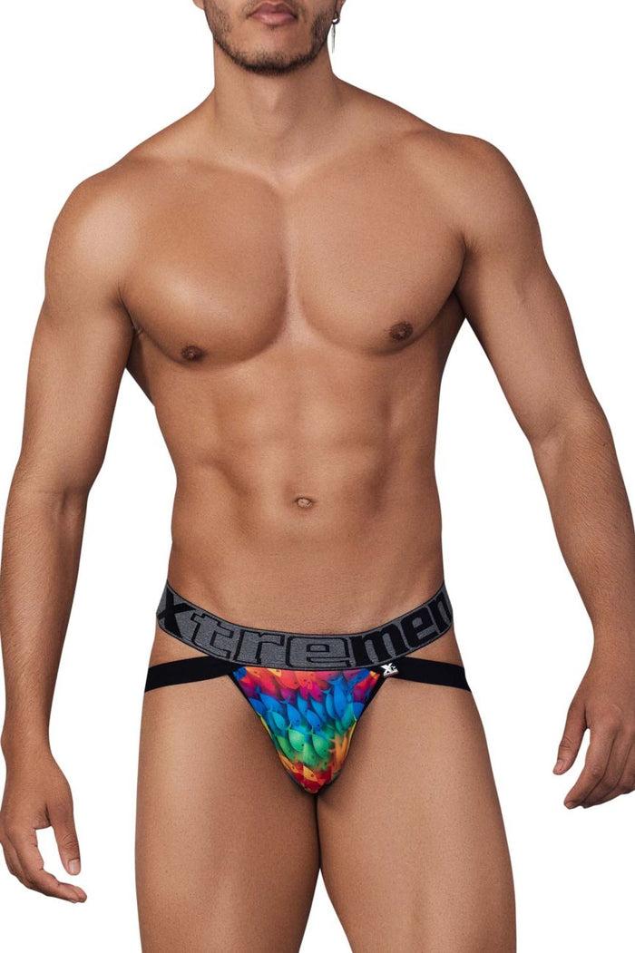 Clever Moda Xtremen 91148 Printed Microfiber Jockstrap Color Rainbow Fish
