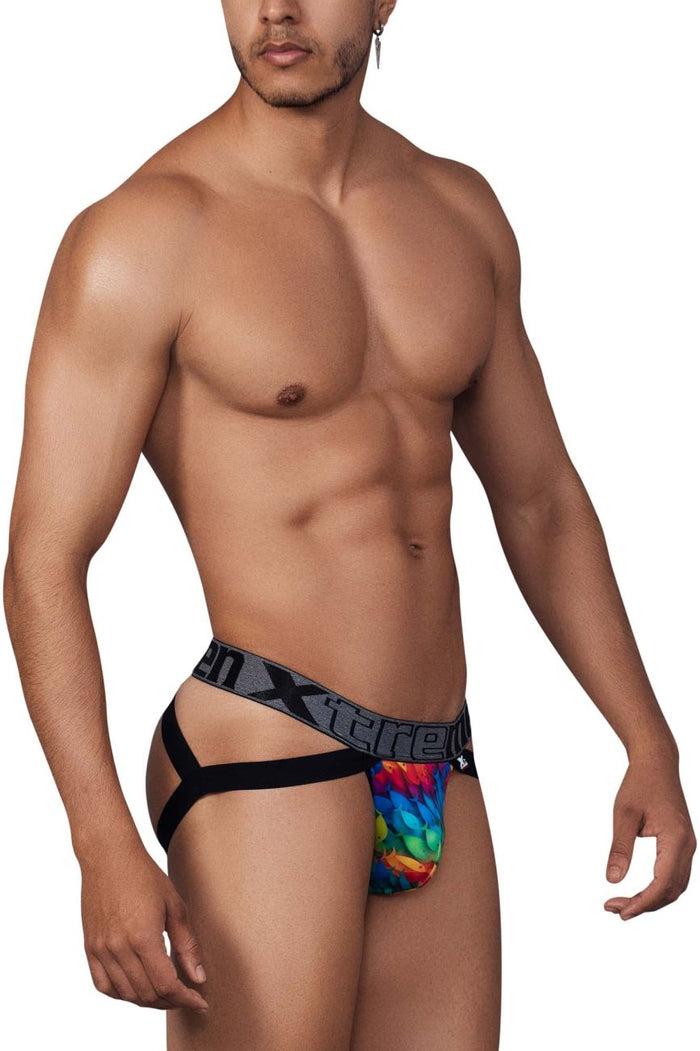 Clever Moda Xtremen 91148 Printed Microfiber Jockstrap Color Rainbow Fish
