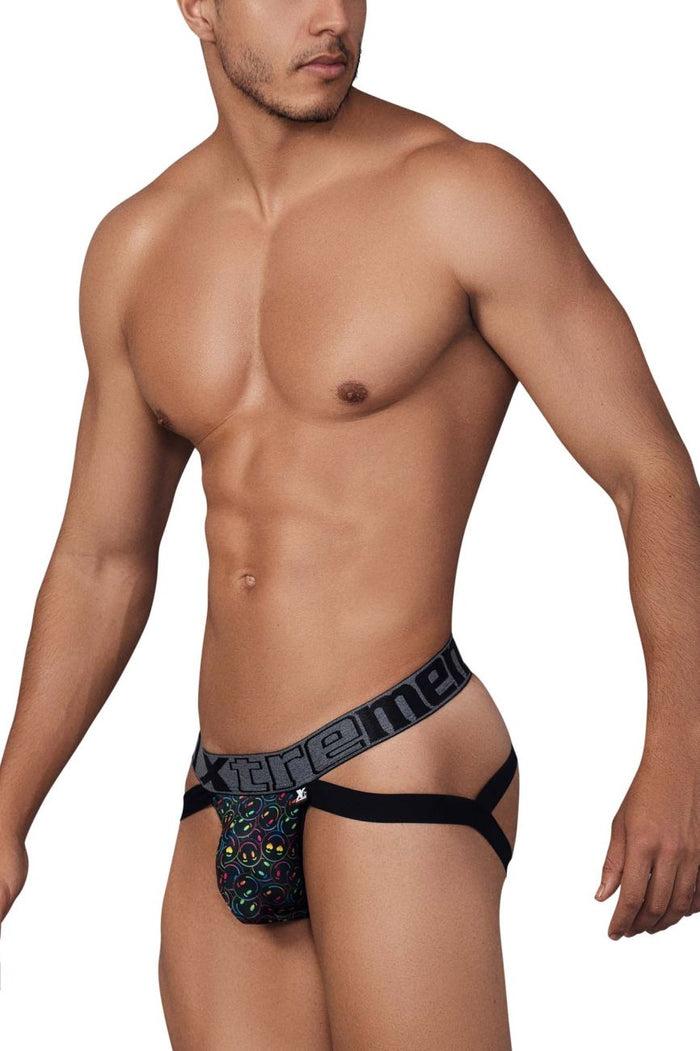 Clever Moda Xtremen 91148 Printed Microfiber Jockstrap Color Smiley Face