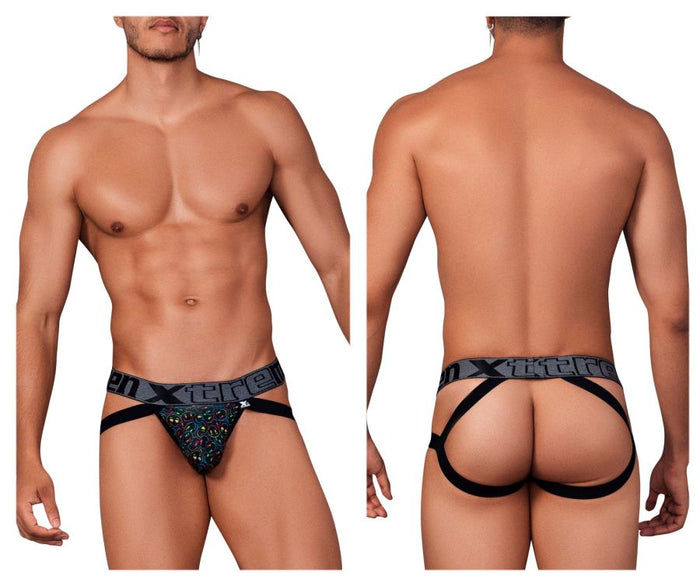 clever moda Xtremen 91148 Printed Microfiber Jockstrap Color Smiley Face