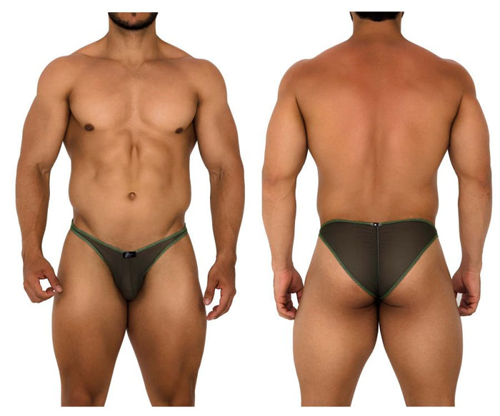 clever moda Xtremen 91187 Tulle Mesh Bikini Color Green