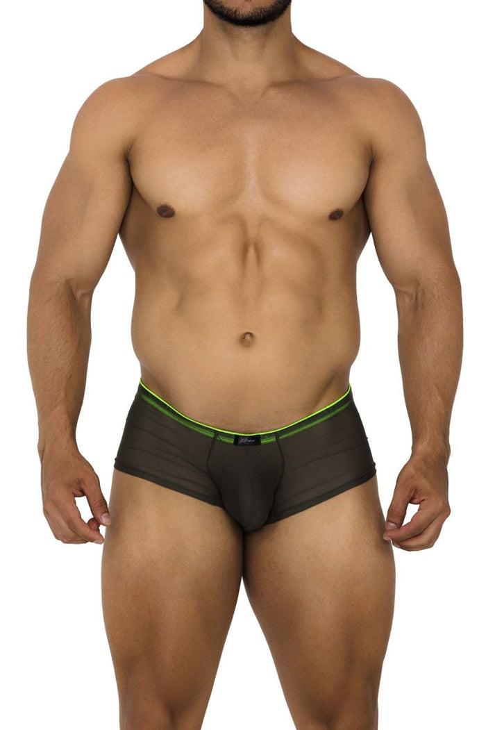 Clever Moda Xtremen 91188 Tulle Mesh Trunks Color Green