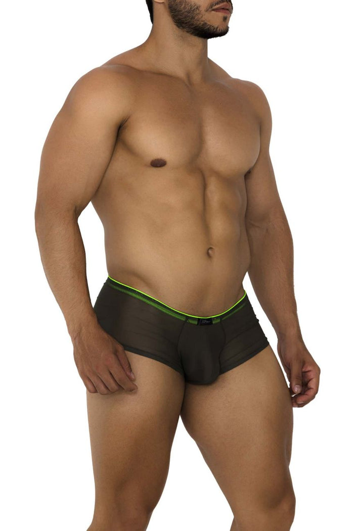 Clever Moda Xtremen 91188 Tulle Mesh Trunks Color Green