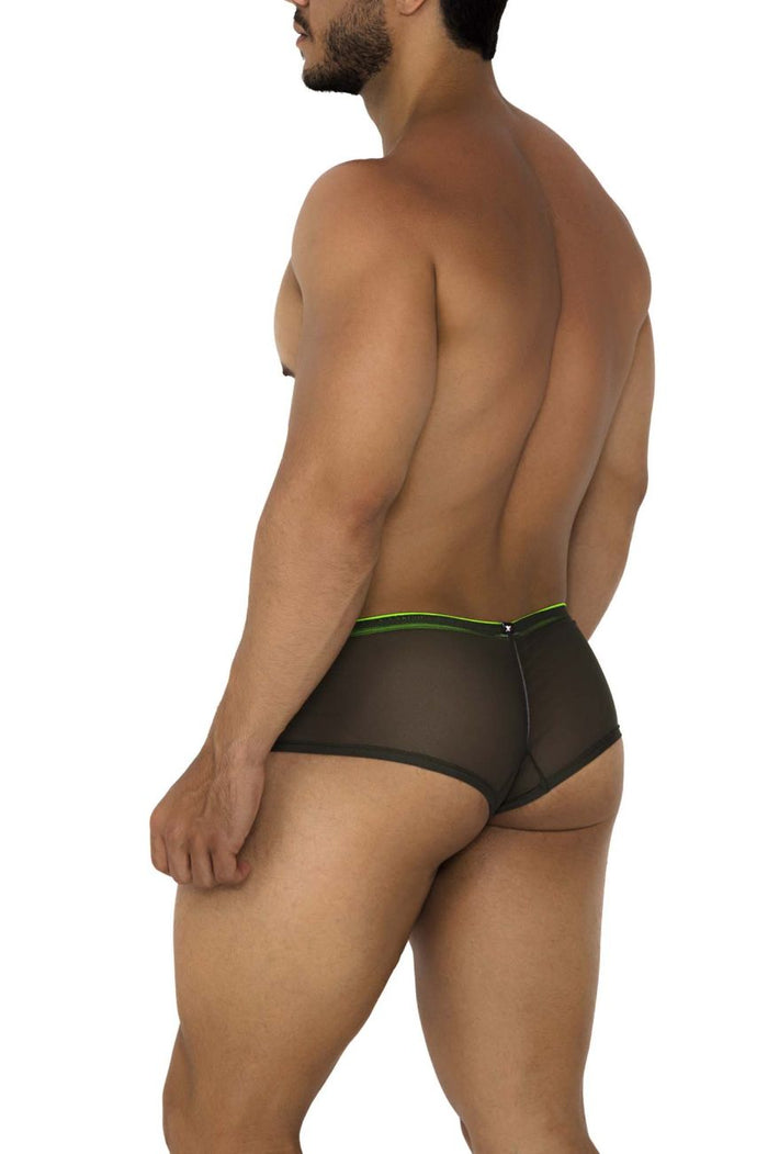 Clever Moda Xtremen 91188 Tulle Mesh Trunks Color Green