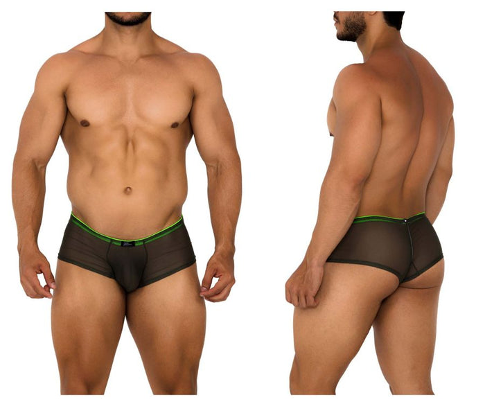 clever moda Xtremen 91188 Tulle Mesh Trunks Color Green