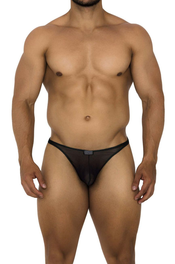 Clever Moda Xtremen 91189 Tulle Mesh Thongs Color Black