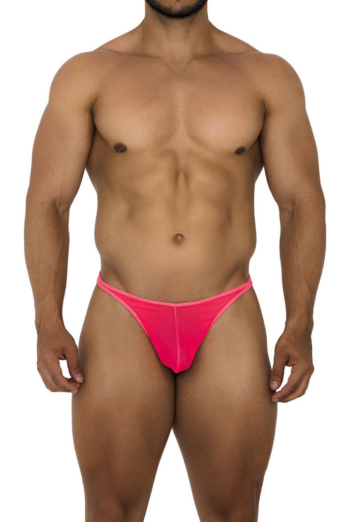 Clever Moda Xtremen 91189 Tulle Mesh Thongs Color Pink