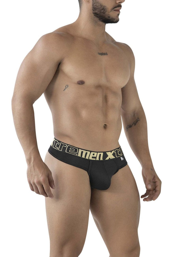 Clever Moda Xtremen 91208B Microfiber Thongs Color Black