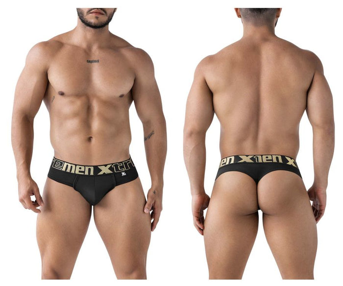clever moda Xtremen 91208B Microfiber Thongs Color Black