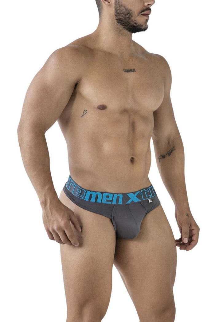 Clever Moda Xtremen 91208B Microfiber Thongs Color Gray