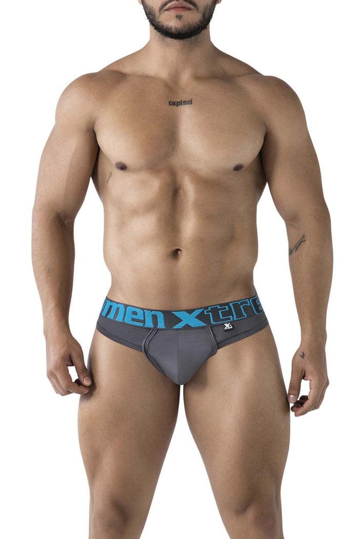 Clever Moda Xtremen 91208B Microfiber Thongs Color Gray