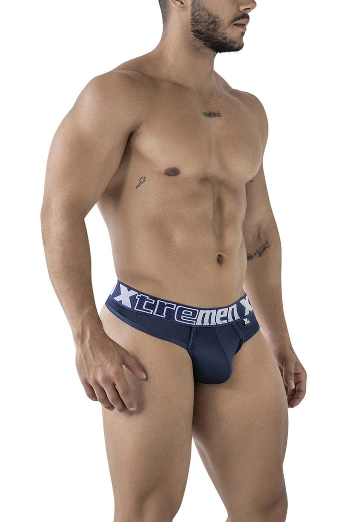 Clever Moda Xtremen 91208B Microfiber Thongs Color Navy