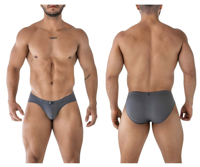 clever moda Xtremen 91210B Microfiber Briefs Color Gray