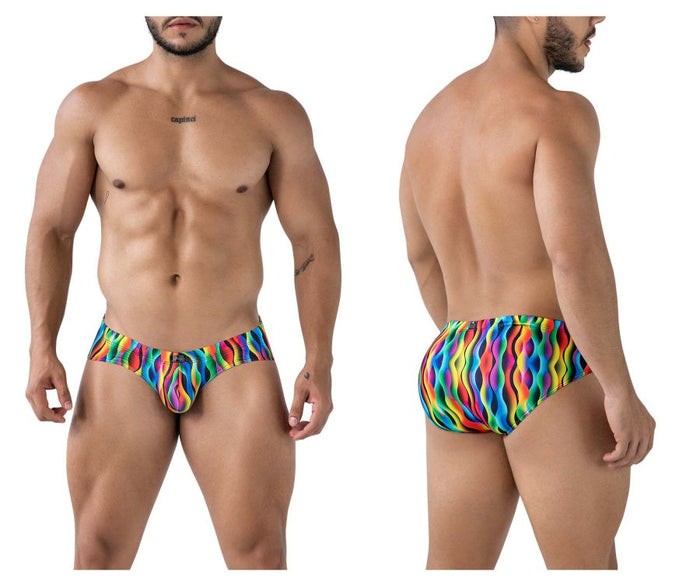 clever moda Xtremen 91248 Printed Briefs Color Waves