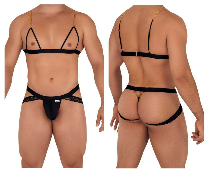 clever moda CandyMan 99582 Harness-Jockstrap Outfit Color Black