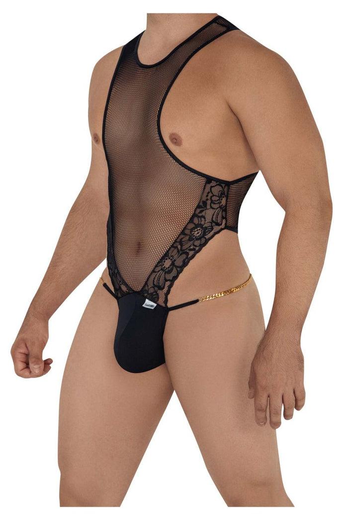 Clever Moda CandyMan 99584X Mesh-Lace Bodysuit Color Black