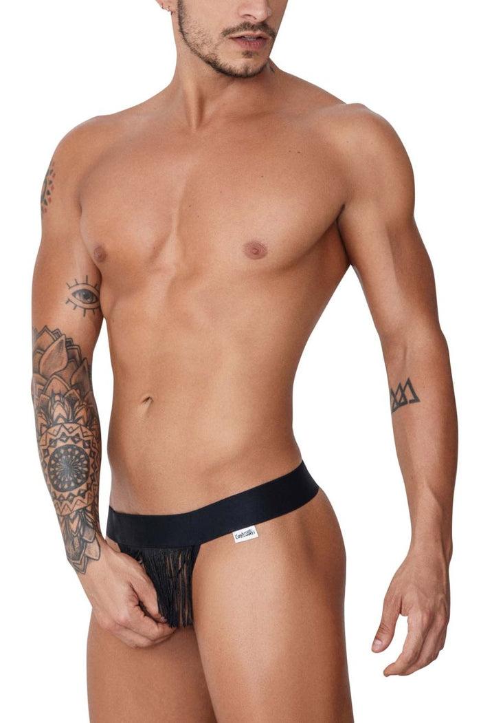 Clever Moda CandyMan 99755 Fringe Thongs Color Black