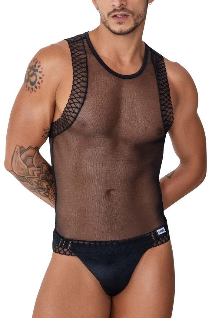 Clever Moda CandyMan 99758 Mesh Tank Top Color Black