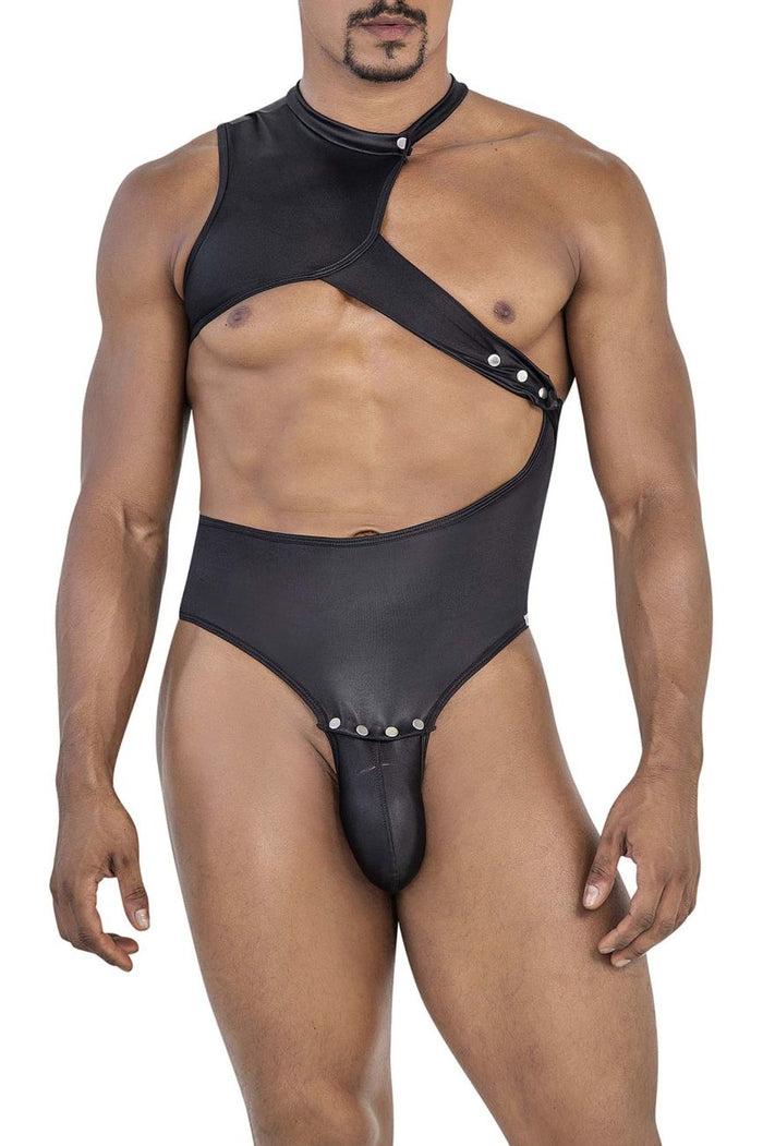 Clever Moda CandyMan 99783 One Shoulder Bodysuit Color Black