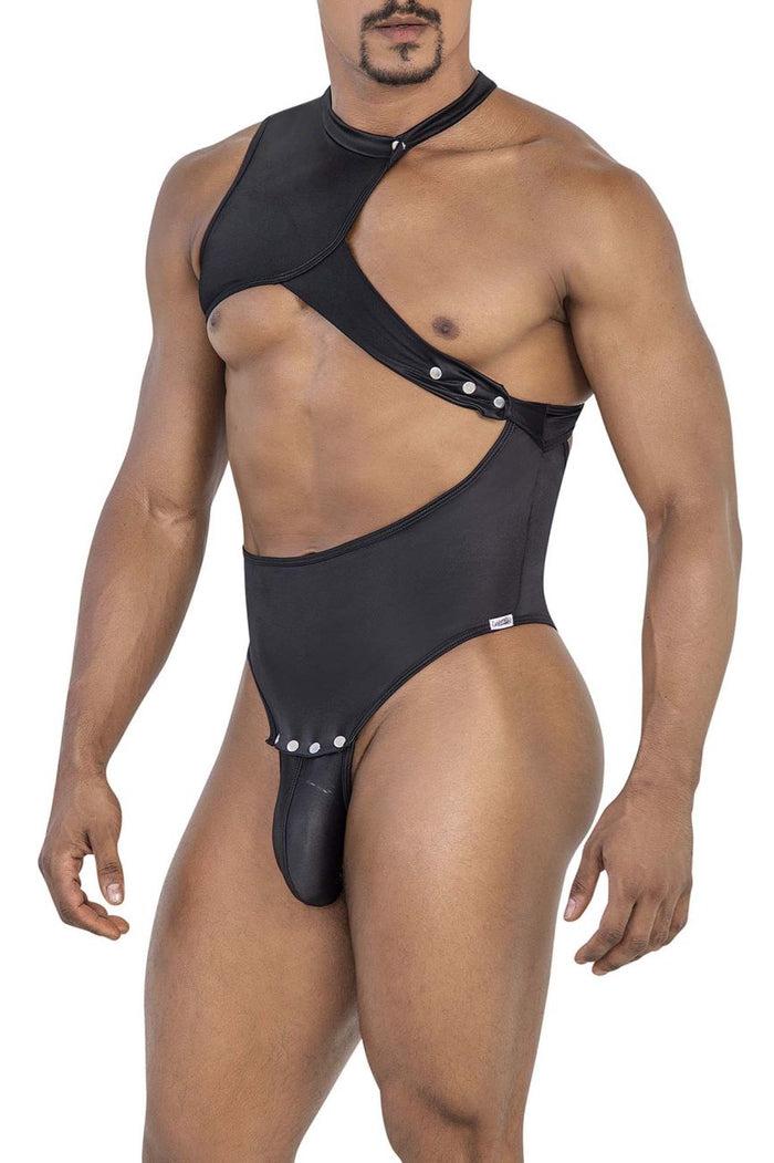 Clever Moda CandyMan 99783 One Shoulder Bodysuit Color Black
