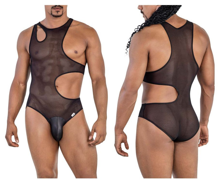 clever moda CandyMan 99788 Mesh Bodysuit Color Black