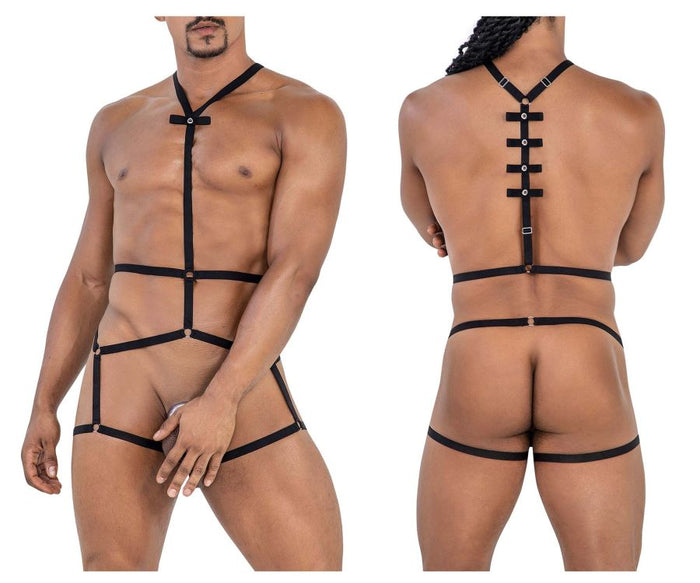 clever moda CandyMan 99797 String Bodysuit Color Black