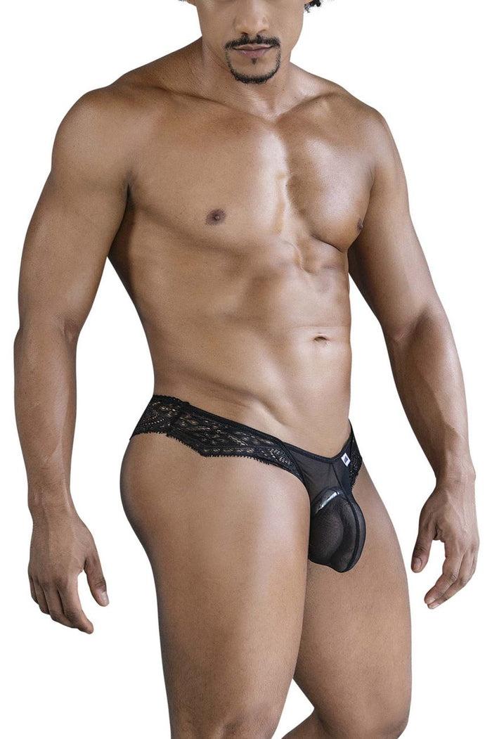 Clever Moda CandyMan 99828 Lace-Mesh Thongs Color Black