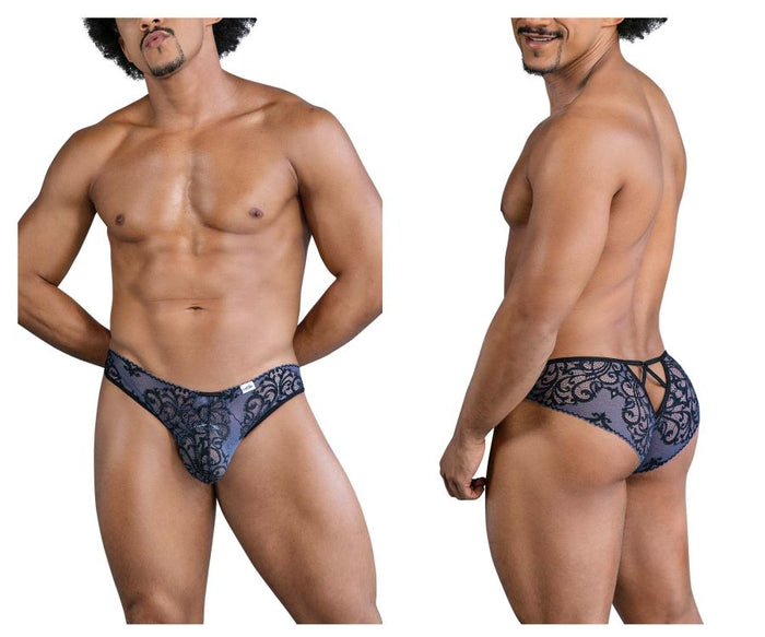 Clever Moda CandyMan 99830 Lace Briefs Color Black-Navy