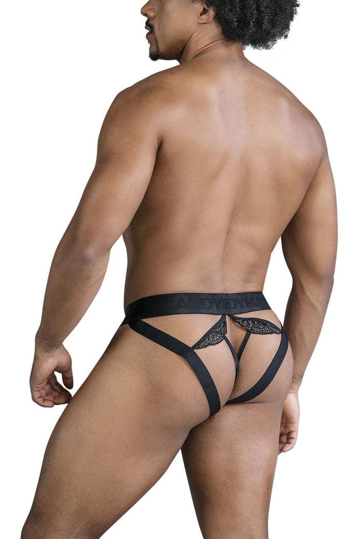Clever Moda CandyMan 99849 Lace-Mesh Thongs Color Black