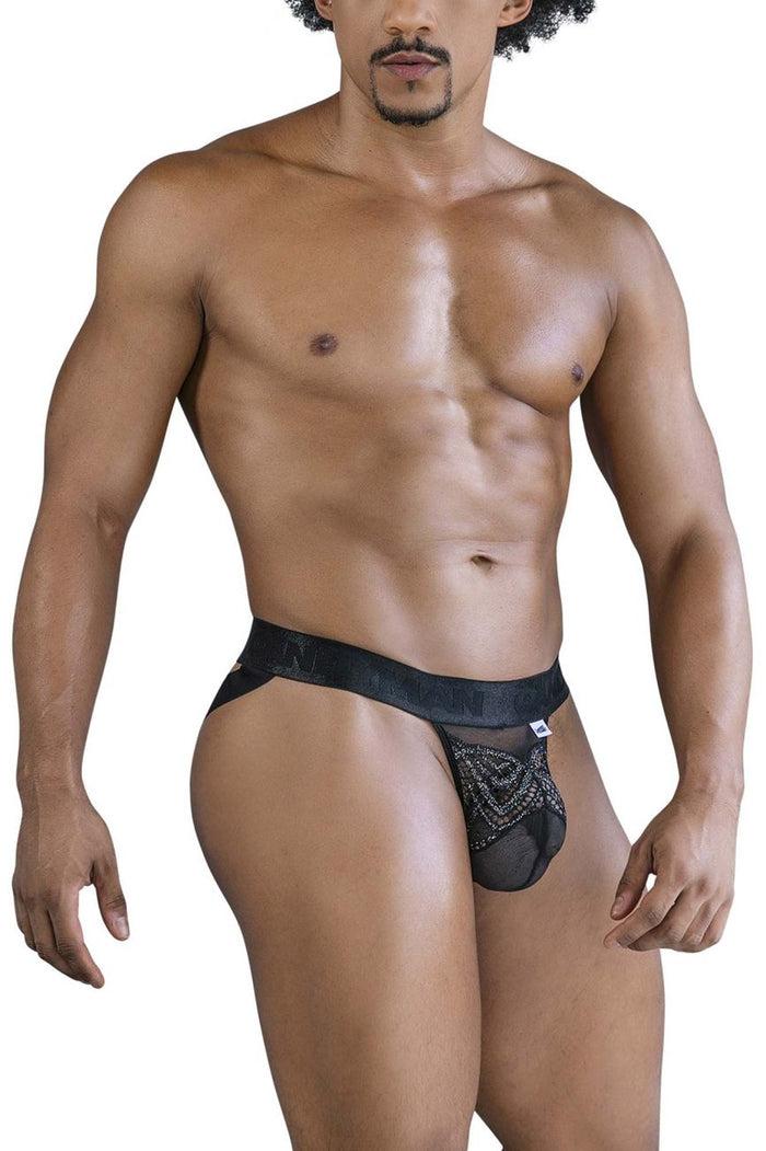 Clever Moda CandyMan 99849 Lace-Mesh Thongs Color Black