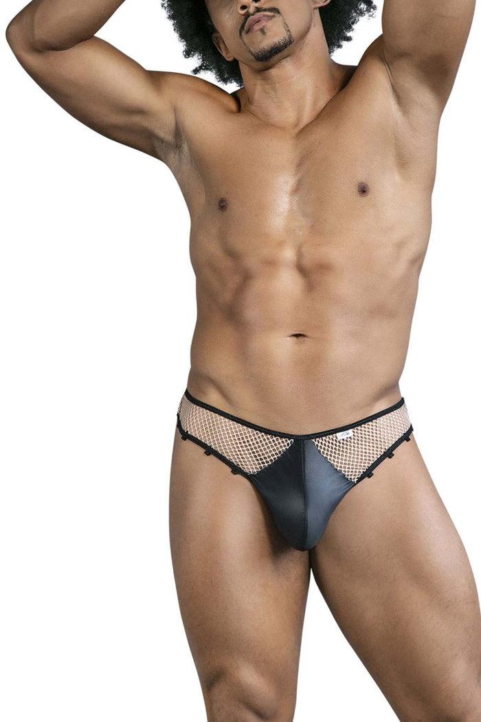 Clever Moda CandyMan 99860 Fishnet Thongs Color Nude-Black