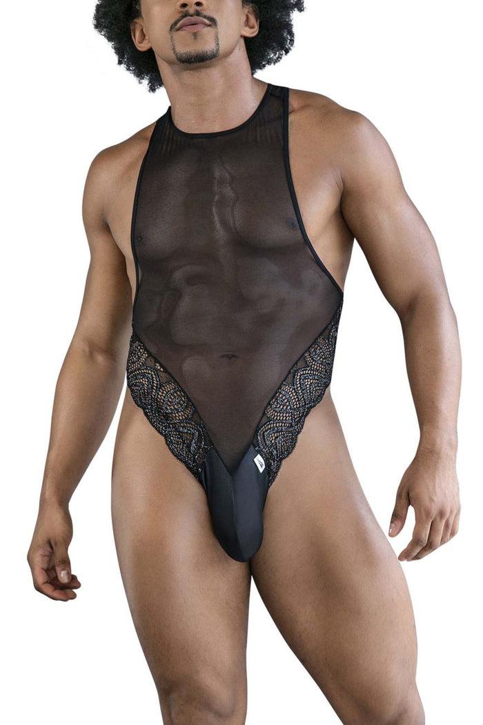 Clever Moda CandyMan 99864 Lace-Mesh Bodysuit Color Black