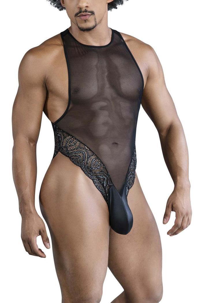 Clever Moda CandyMan 99864 Lace-Mesh Bodysuit Color Black