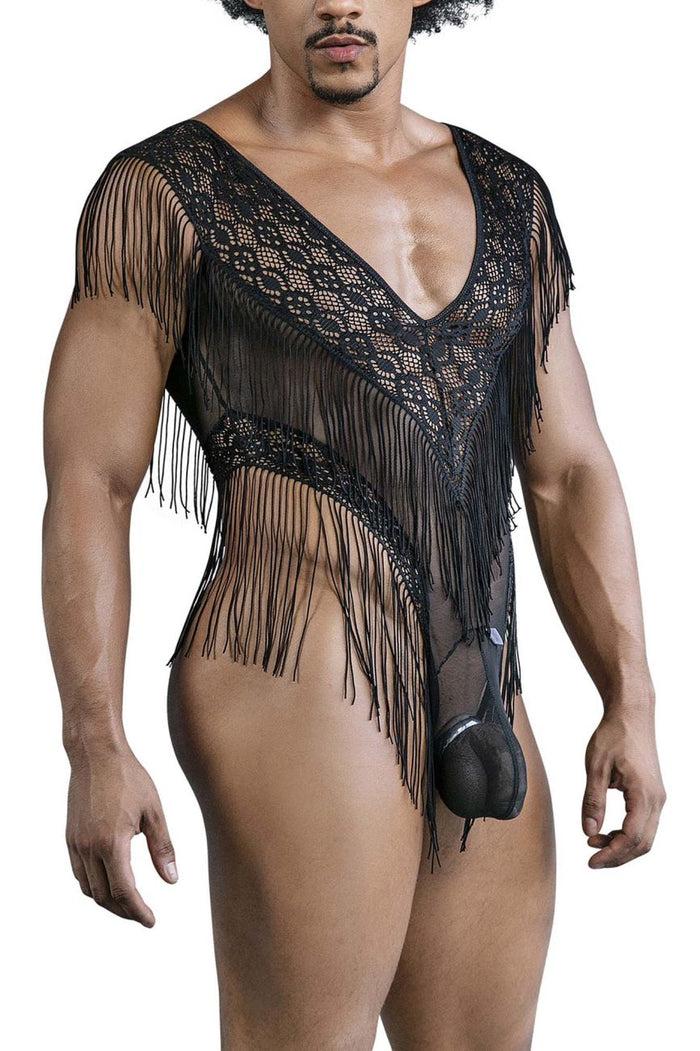 Clever Moda CandyMan 99865 Lace-Mesh Bodysuit Color Black