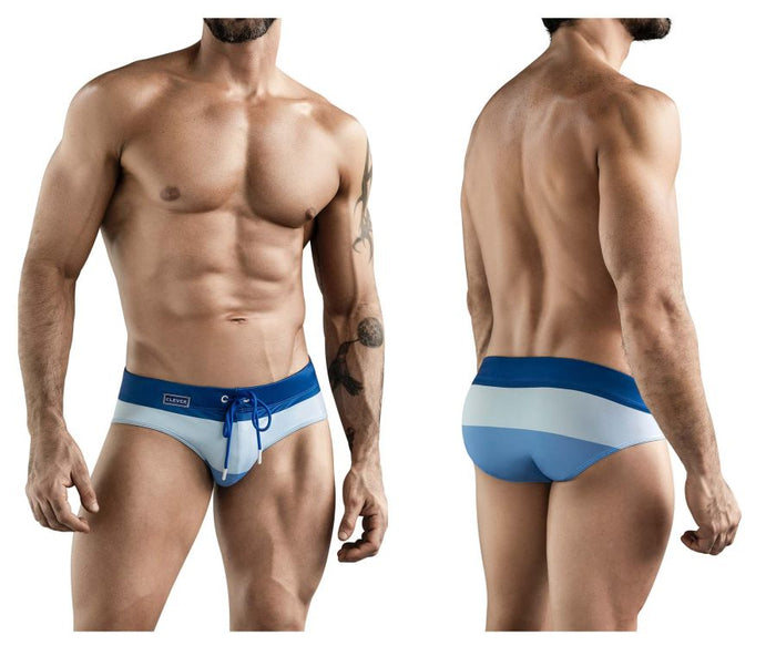 Clever Moda Clever 1802 Wave Swim Briefs Color Blue