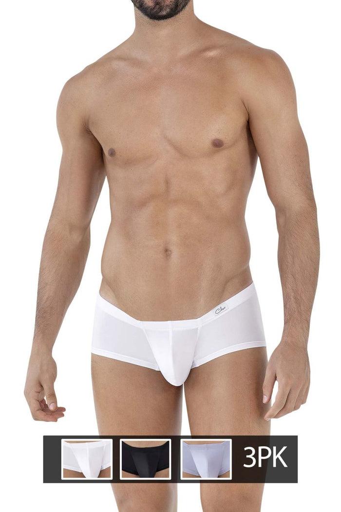 Clever Moda Clever 229930 3PK Australian Latin Trunks Color White-Black-Gray