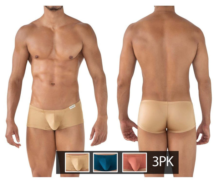 Clever Moda Clever 229941 3PK Australian Latin Trunks Trunks Color Blue-Ochre-Gold