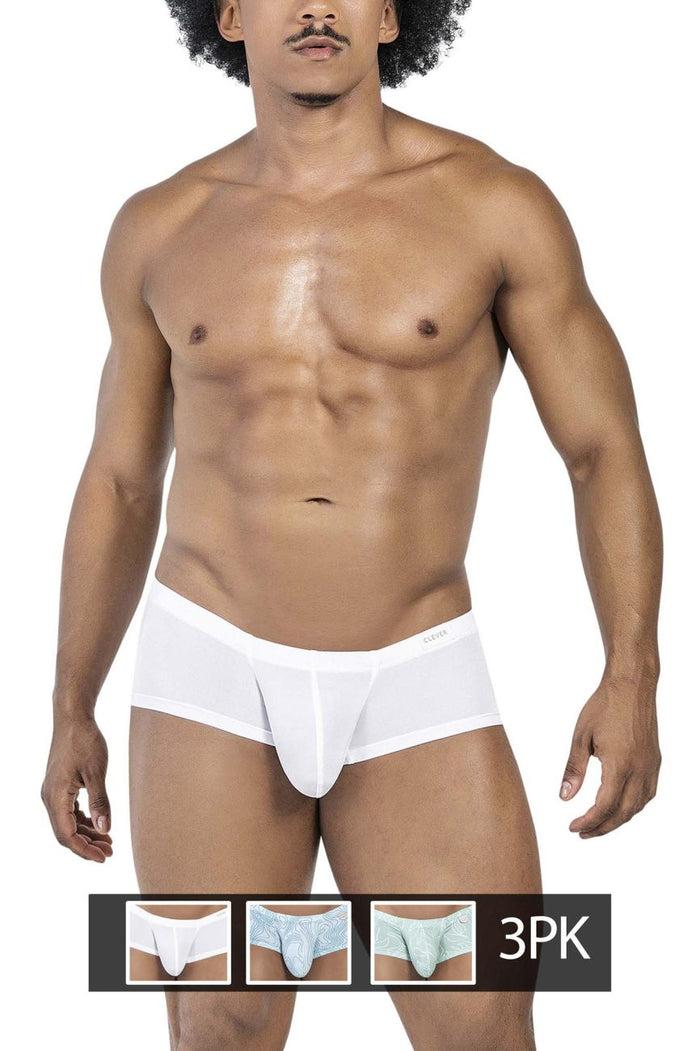 Clever Moda Clever 229951 3PK Autralian Latin Trunks Color Blue-White-Green