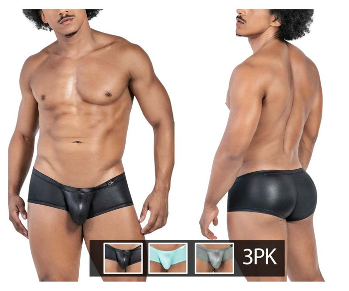 clever moda Clever 229952 3PK Autralian Latin Trunks Color Blue-Green-Black