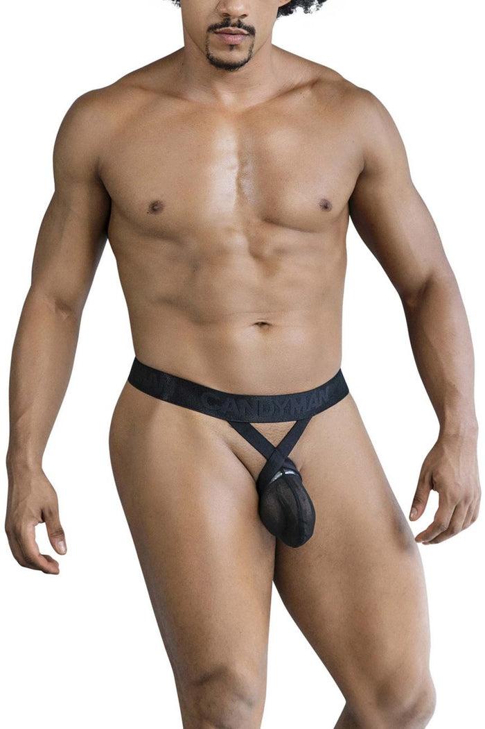 Clever Moda CandyMan 99847 Mesh Thongs Color Black