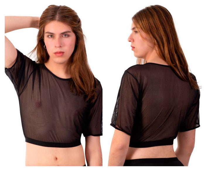 Clever Moda PLURAL PL009 Crop Top Color Black