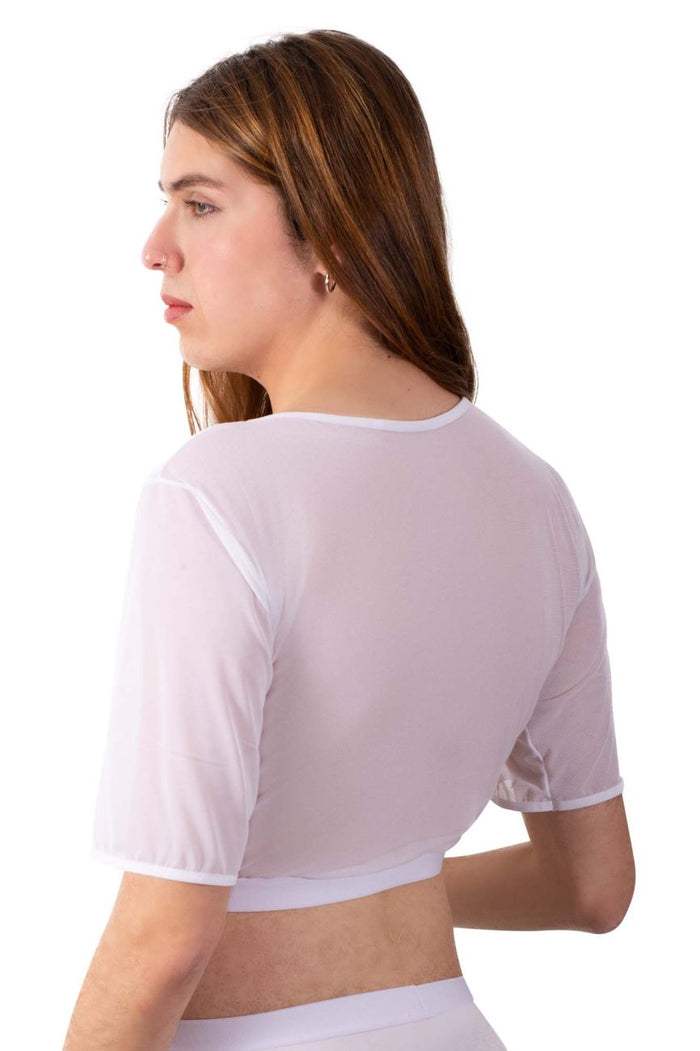 Clever Moda PLURAL PL009 Crop Top Color White